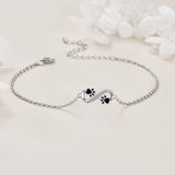 Pulseira Patinha de Cão Infinita com Zircónias