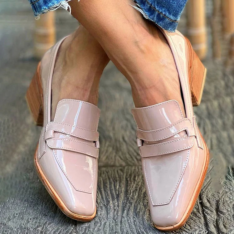 Mocassins Brilhantes de Salto Largo