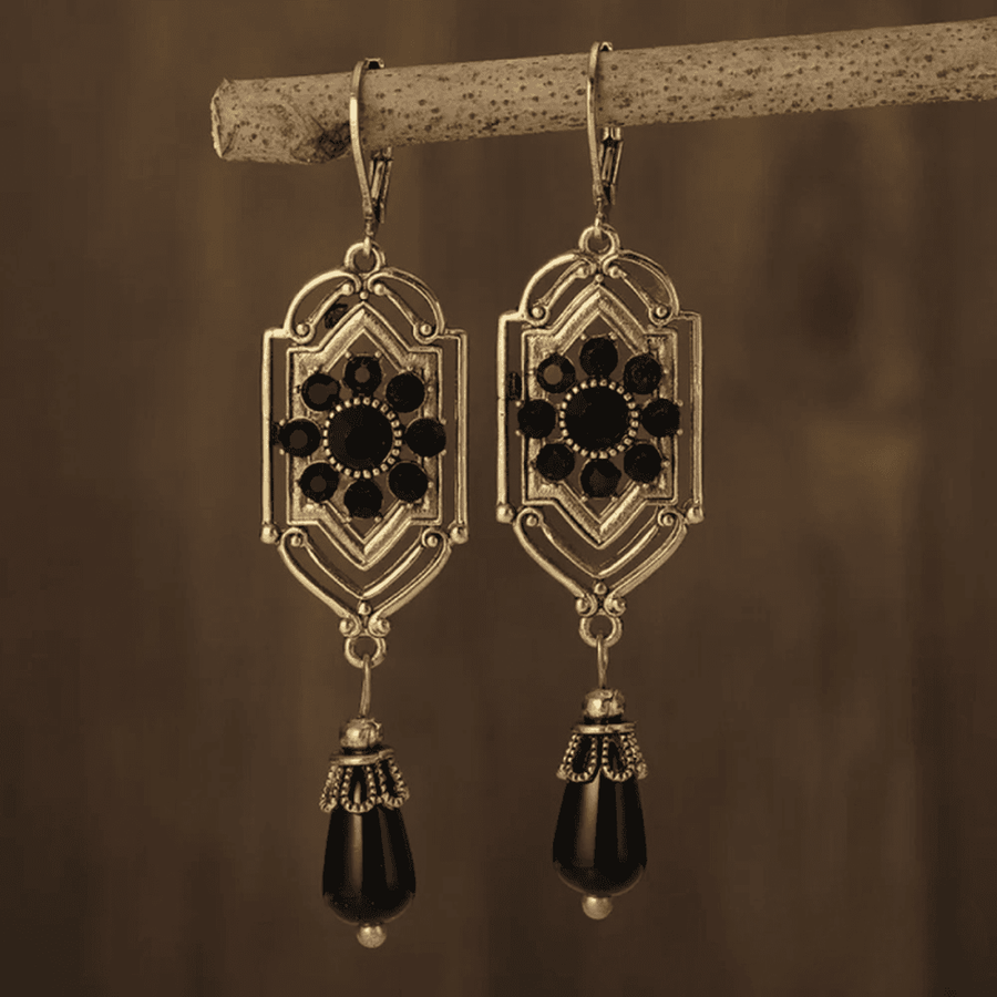 Brincos Pendentes Cristal Preto