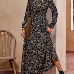 Mara | Vestido Maxi Romântico de Manga Comprida