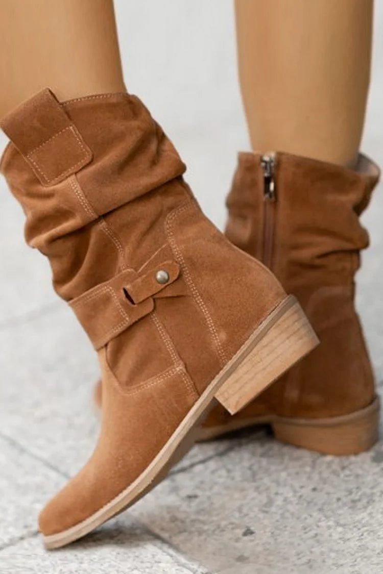 Amália | Botins Flexíveis em Camurça