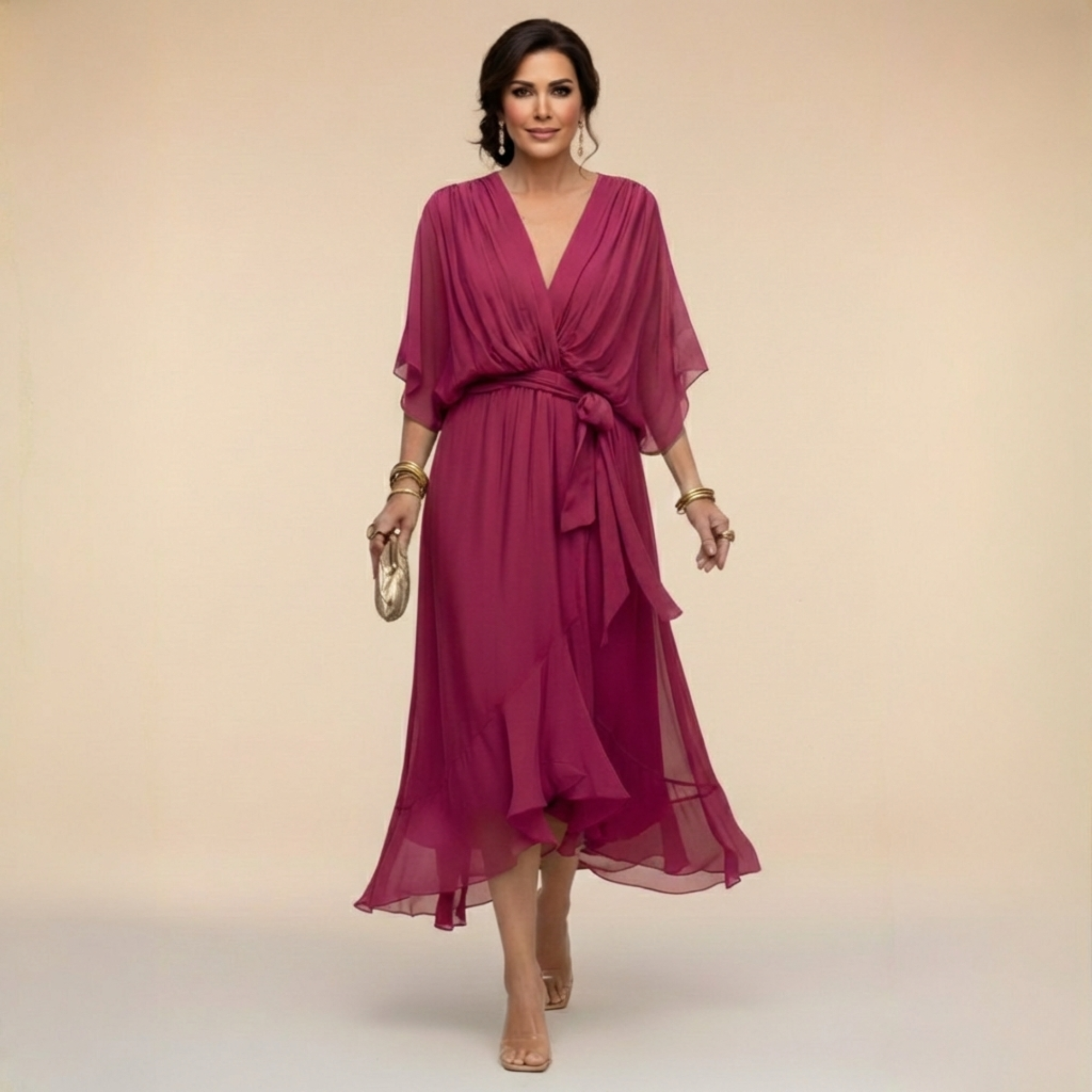 Rebeca | Vestido Midi com Decote em V