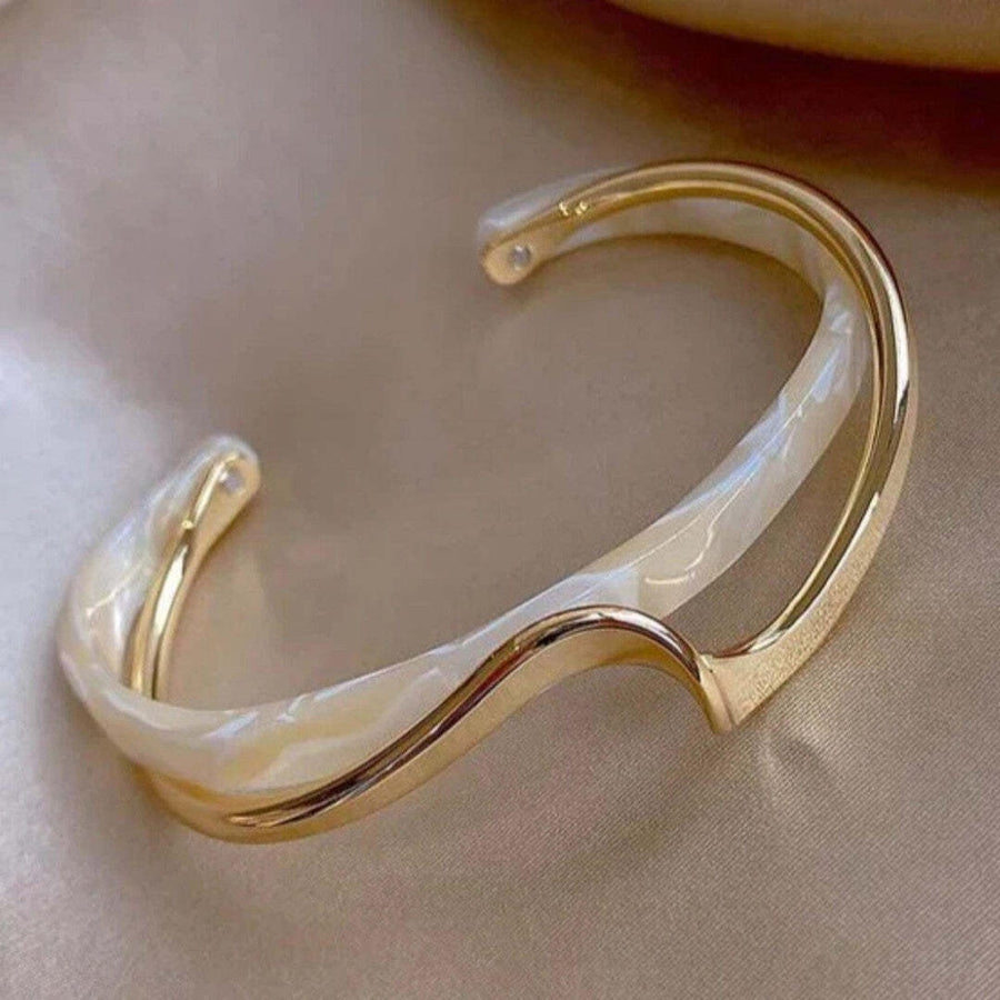 Pulseira Rígida Opala Dourada