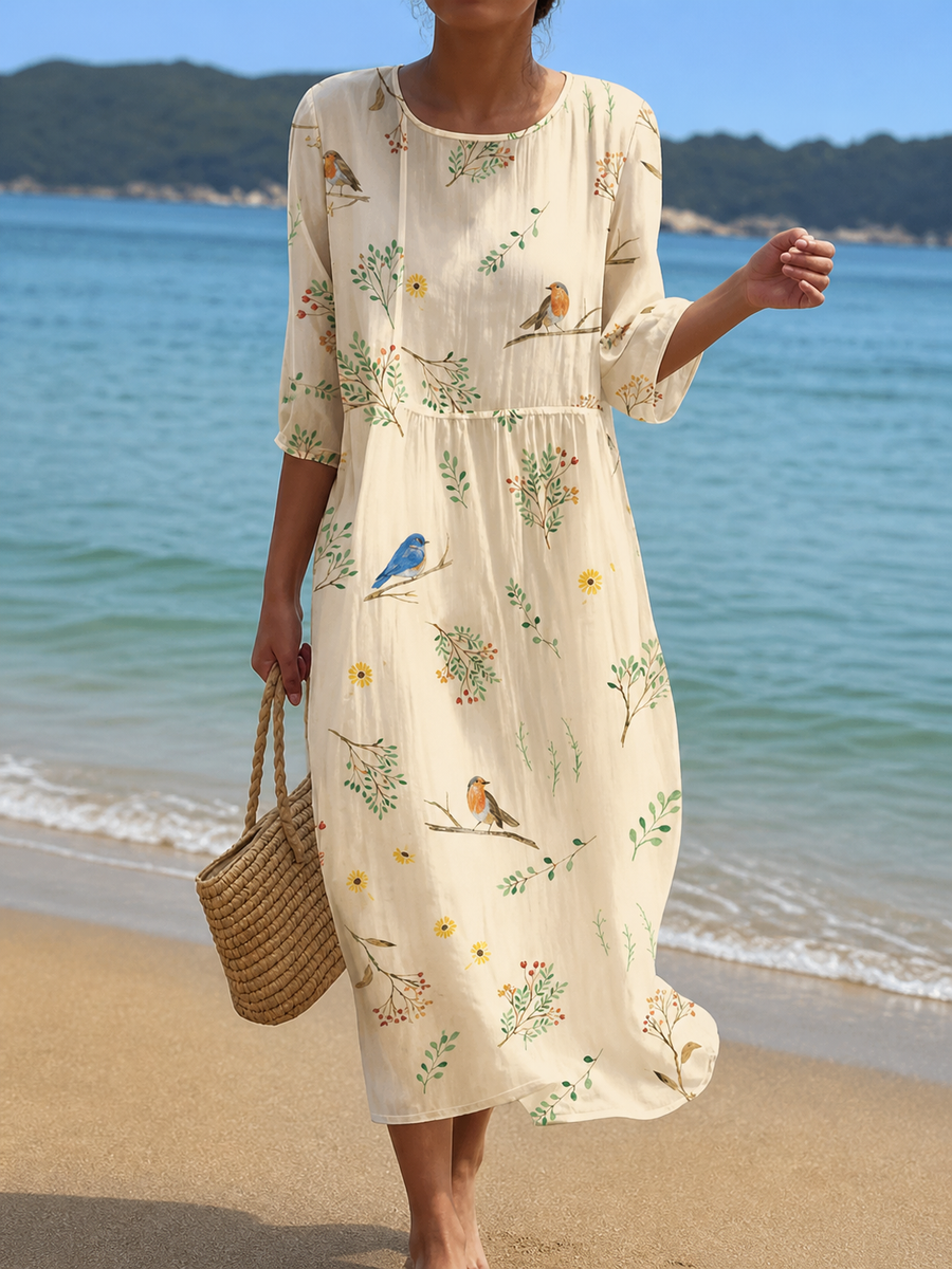 Sónia™ | Vestido Midi Estampado