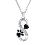 Collier Symbole Infini Cœurs Empreinte de Patte