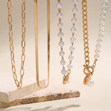 Conjunto de Colares Sobrepostos com Pérolas