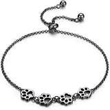 Pulseira Patinha de Gato em Prata de Lei — Tamanho Ajustável