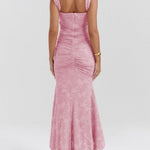 Natacha | Vestido Midi em Renda com Cauda Sereia