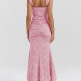 Natacha | Vestido Midi em Renda com Cauda Sereia