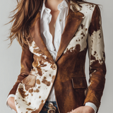 Alessia | Blazer Vintage com Padrão Vaca