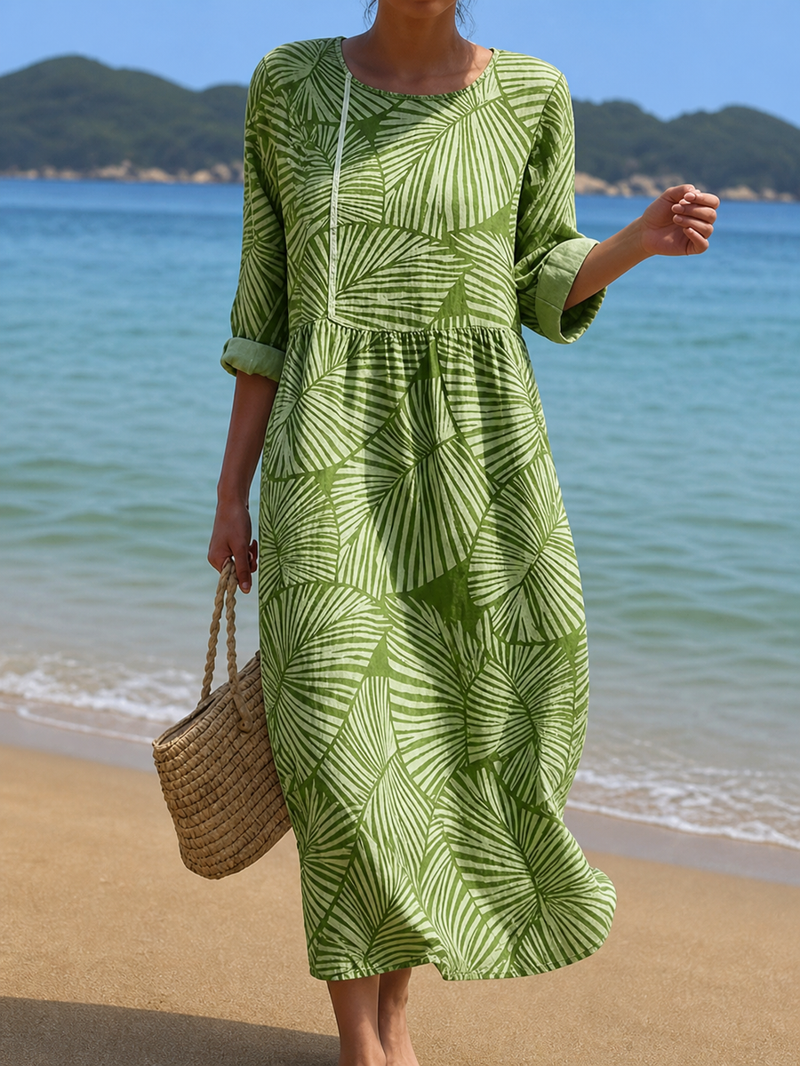 Alda™ | Vestido Midi Estampado