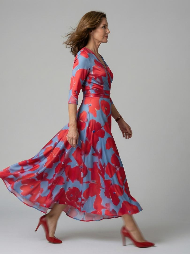 Luna | Vestido Maxi Floral Cruzado