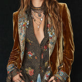 Ana | Blazer Patchwork com Estampado Floral