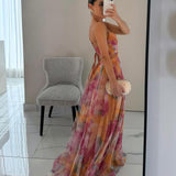 Adelina | Vestido Maxi em Chiffon Aguarela