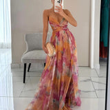 Adelina | Vestido Maxi em Chiffon Aguarela