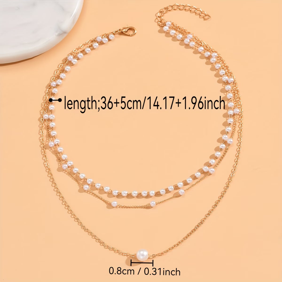 Conjunto de Três Colares com Pérolas