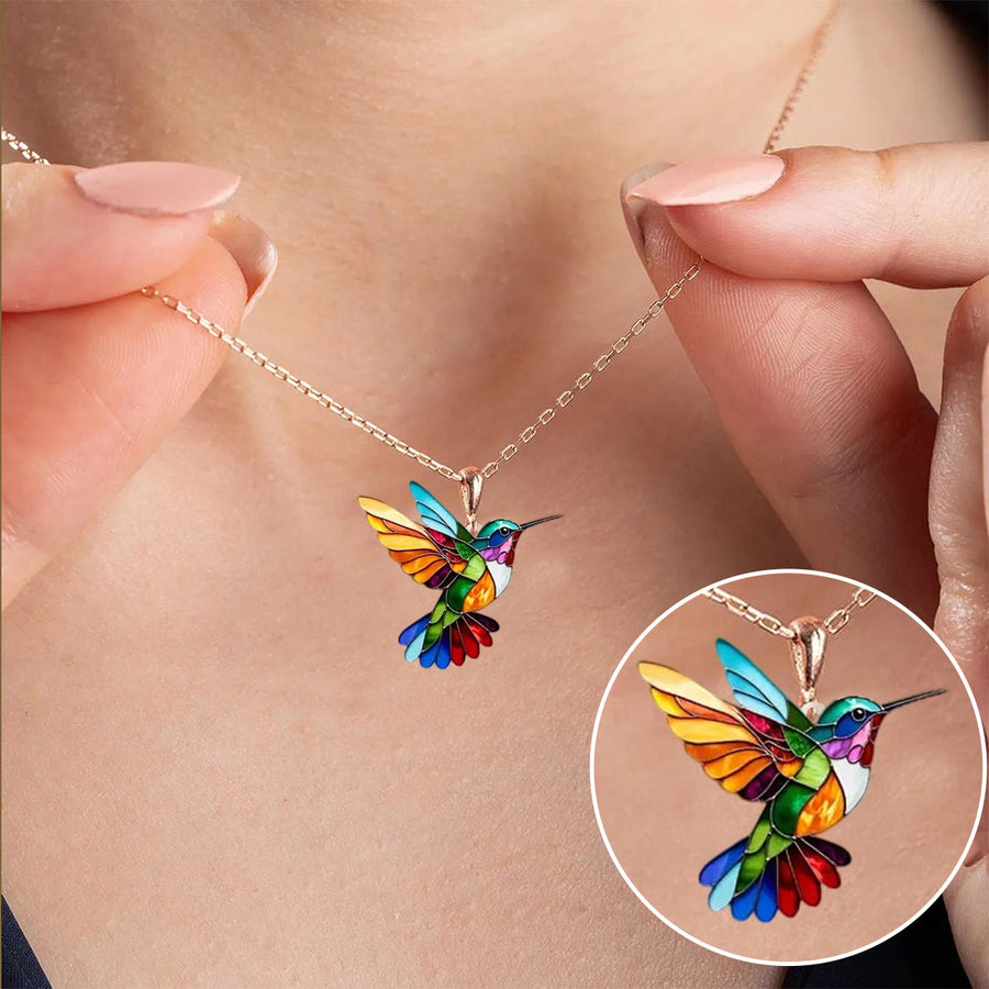 Collier Colibri arc-en-ciel