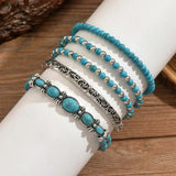 Conjunto de Pulseiras Contas Turquesa