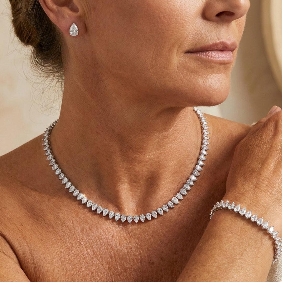 Conjunto de Noiva Zircónias Redondas