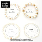 Conjunto de 4 Pulseiras com Pérolas