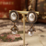 Brincos Pendentes Vintage com Pérola