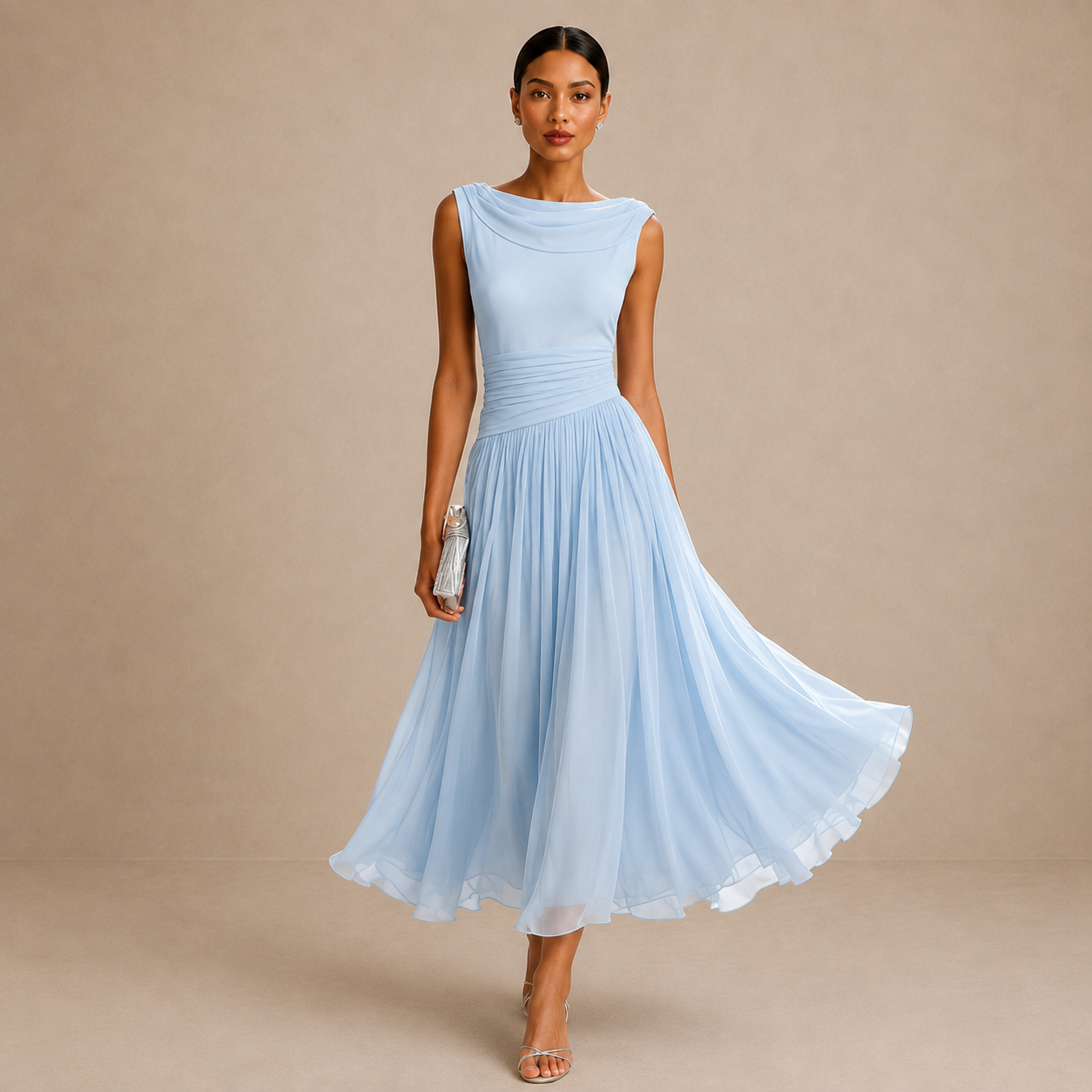 Amanda | Vestido Midi Plissado
