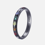 Bague en argent sterling avec motif de patte