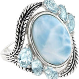 Anel Cristal Turquesa com Opala