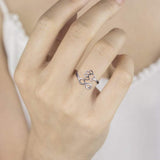 Bague patte et cœur fabriquée à la main – Argent sterling 925 réglable