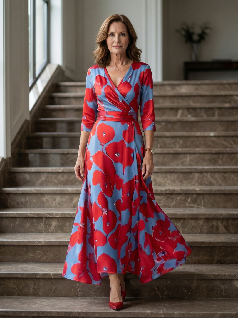 Luna | Vestido Maxi Floral Cruzado