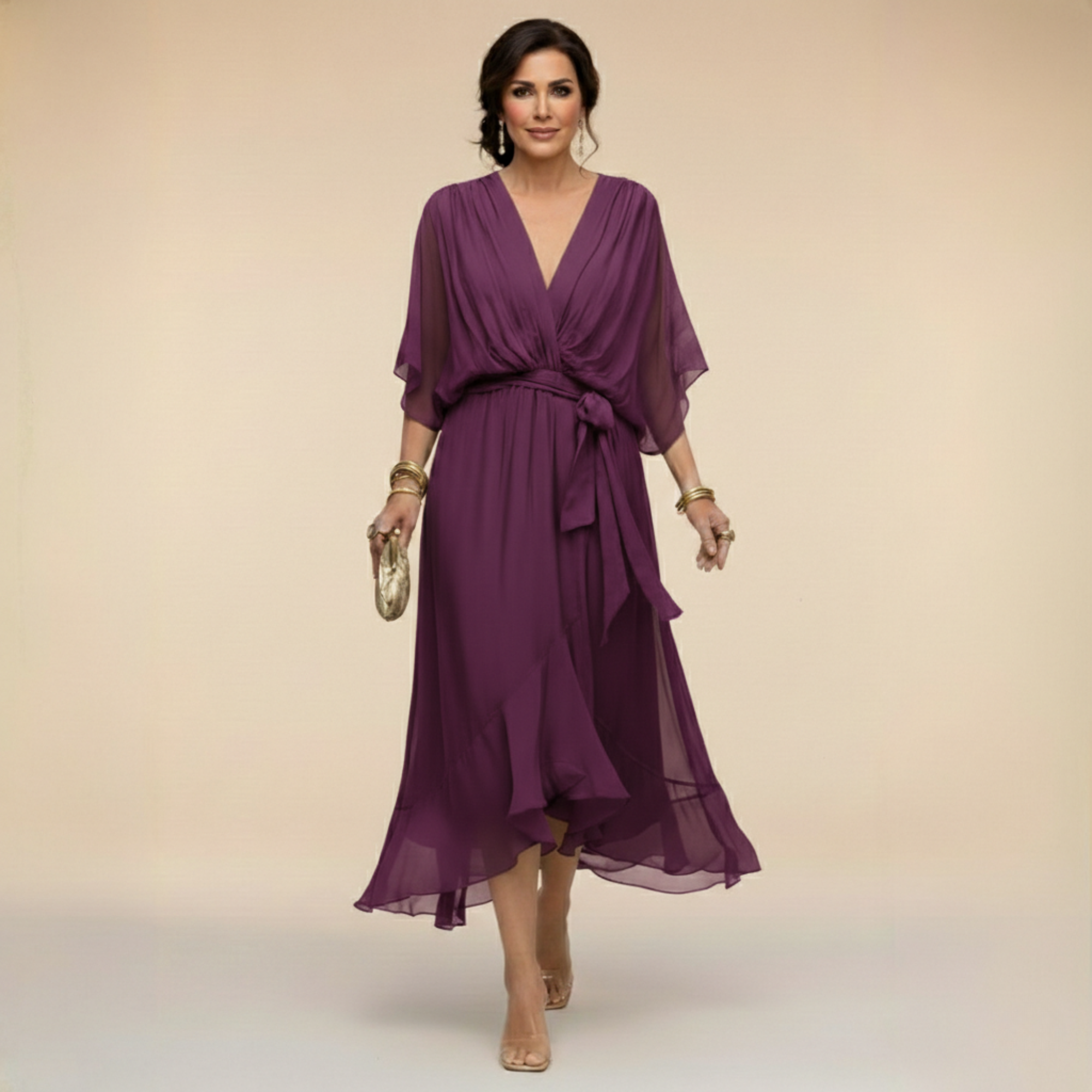 Rebeca | Vestido Midi com Decote em V