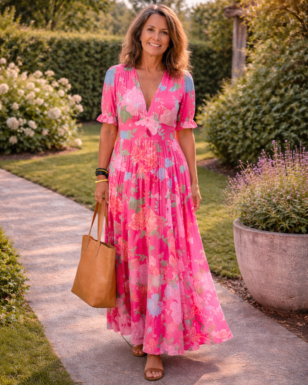 Yara | Vestido Maxi Floral com Decote em V