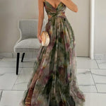 Adelina | Vestido Maxi em Chiffon Aguarela
