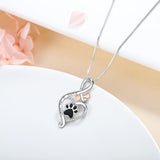 Collier Patte de Chien Chanceuse avec Cœur, Os et Infini – Pendentif « Toujours dans Mon Cœur »