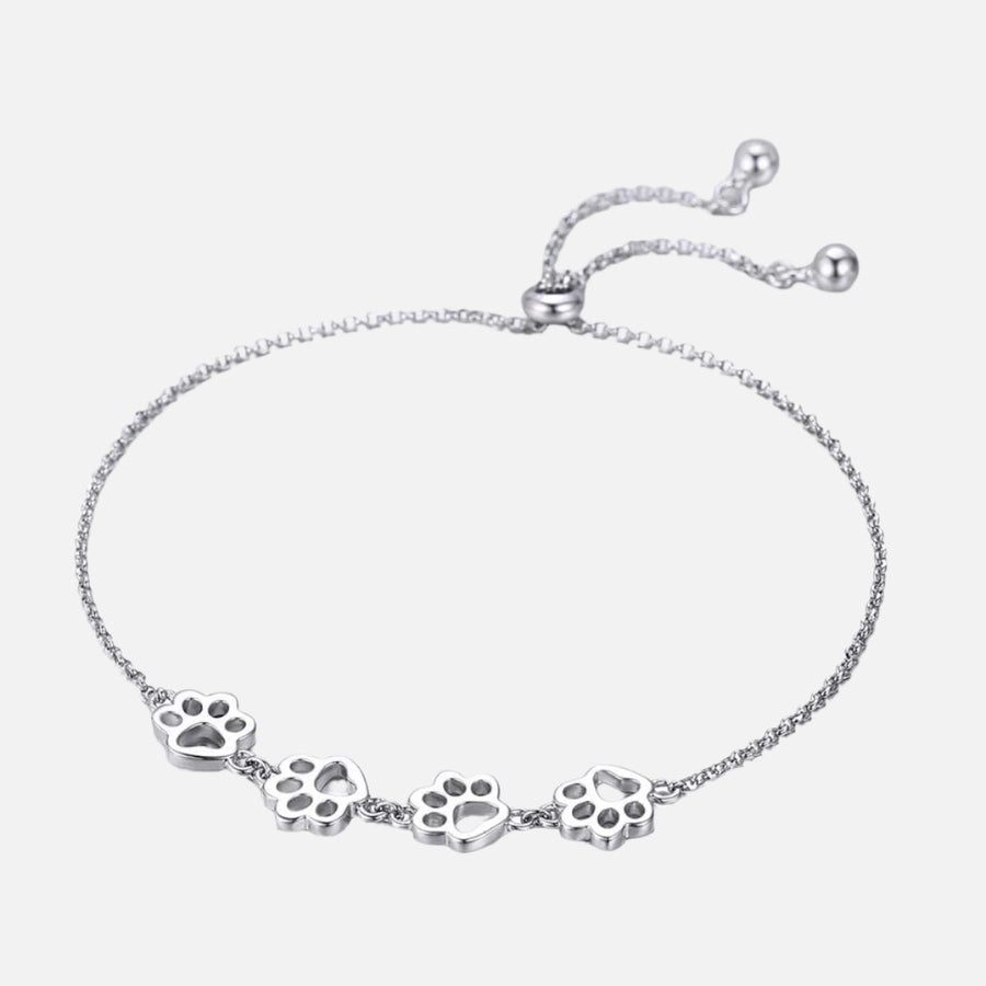 Pulseira Patinha de Gato em Prata de Lei — Tamanho Ajustável