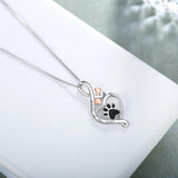 Collier Patte de Chien Chanceuse avec Cœur, Os et Infini – Pendentif « Toujours dans Mon Cœur »