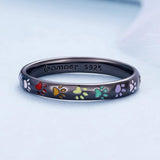 Bague en argent sterling avec motif de patte