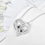 Collier cœur patte de chien avec zircone