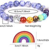 Bracelet commémoratif Rainbow Bridge – Perles 7 Chakras Cadeau pour la perte d'un animal de compagnie