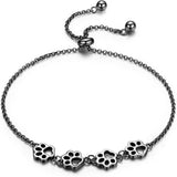 Pulseira Patinha de Gato em Prata de Lei — Tamanho Ajustável