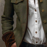 Bella | Blazer Vintage Espinha de Peixe com Debruns