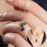 Parure Colibri Élise – Collier et boucles d’oreilles