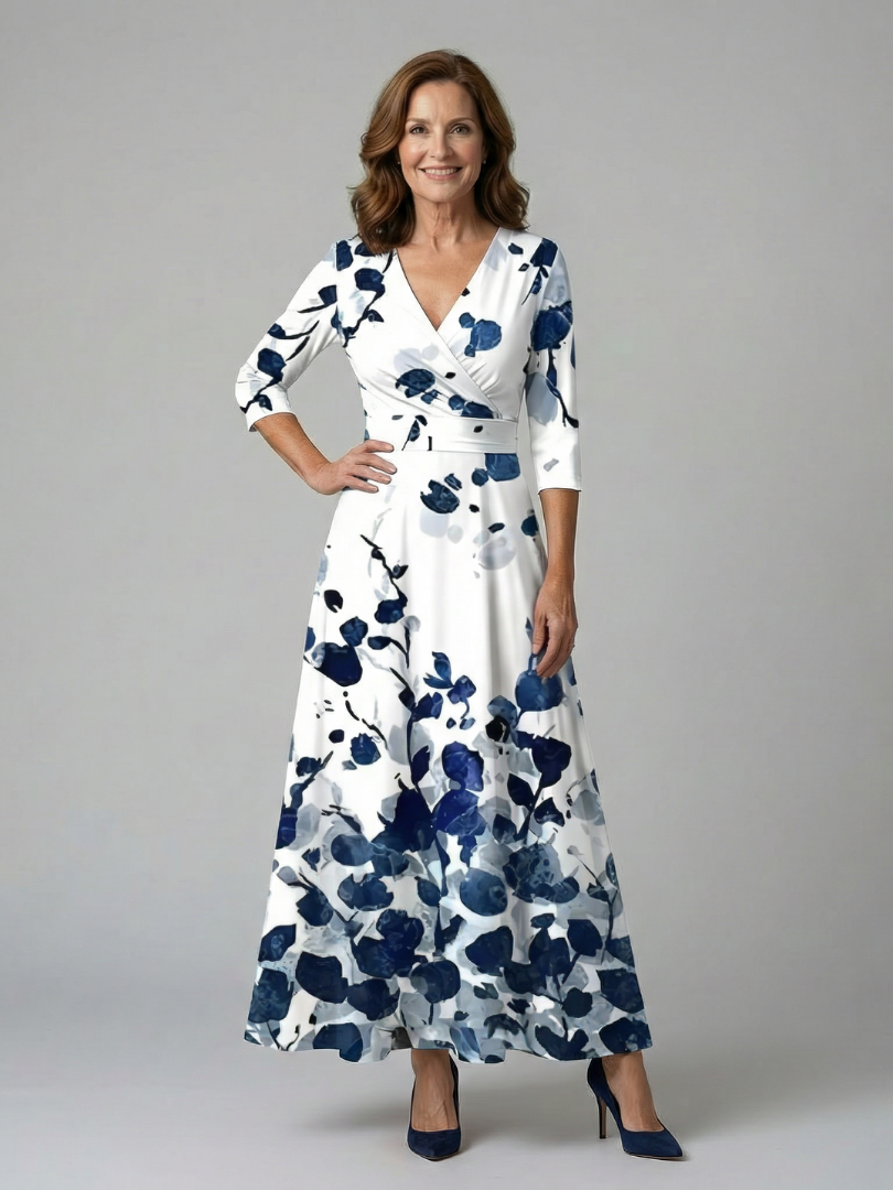 Luna | Vestido Maxi Floral Cruzado