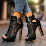 Bernardete | Sapatos de Salto Fino em Renda