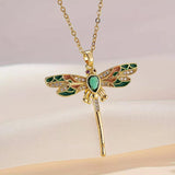 Colar Libélula Cristal Verde
