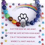 Bracelet commémoratif Rainbow Bridge – Perles 7 Chakras Cadeau pour la perte d'un animal de compagnie