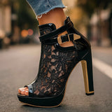 Bernardete | Sapatos de Salto Fino em Renda