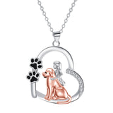 Colar Menina e Cão Coração