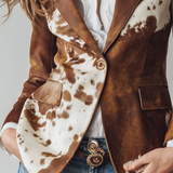 Alessia | Blazer Vintage com Padrão Vaca