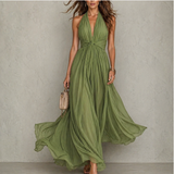 Carminho | Vestido Maxi em Chiffon com Decote Halter